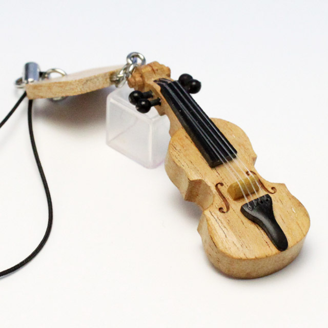 Wooden チャーム 弦楽器 ヴァイオリン 音楽雑貨