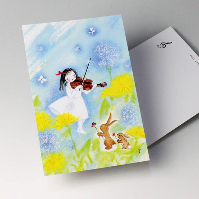 唐沢静 ポストカード 絵葉書 音楽雑貨 Little Violinist