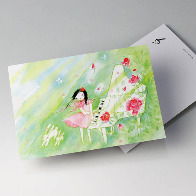 唐沢静 ポストカード 絵葉書 音楽雑貨 Little Pianist