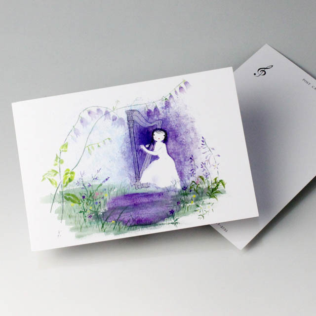唐沢静 ポストカード 絵葉書 音楽雑貨 Little Harpist