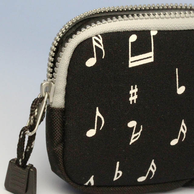 ウェットスーツ素材 ポーチ 音符 音楽雑貨 音楽グッズ
