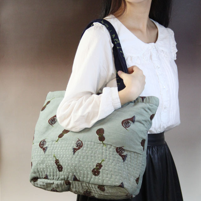 ホルン ヴァイオリン キルトバッグ 音楽雑貨 音楽グッズ