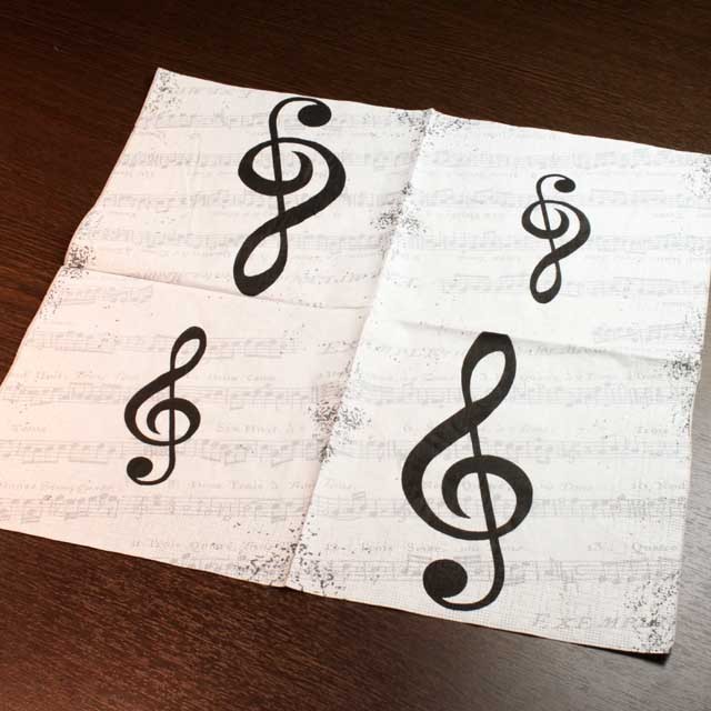 ト音記号と楽譜 ペーパーナプキン 音楽雑貨 音楽グッズ
