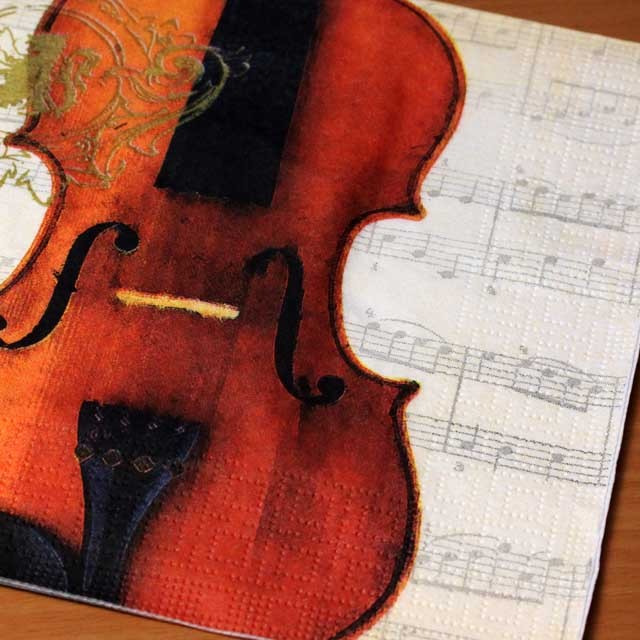 ヴァイオリン 楽譜 ペーパーナプキン 音楽雑貨 音楽グッズ
