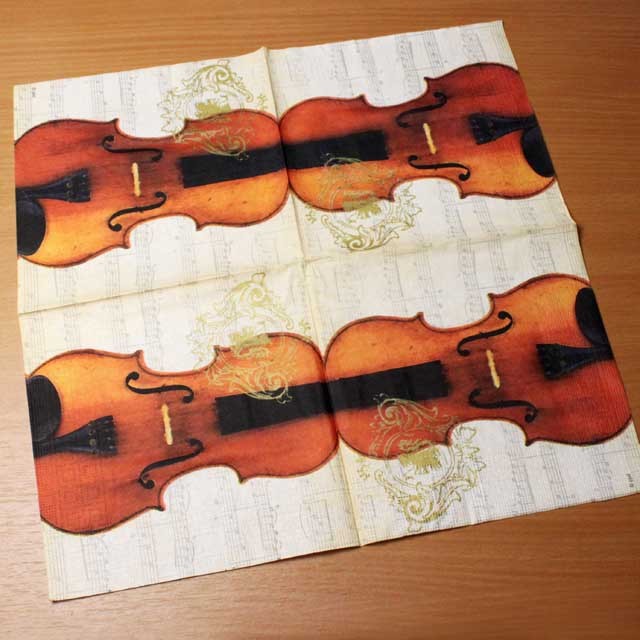 ヴァイオリン 楽譜 ペーパーナプキン 音楽雑貨 音楽グッズ