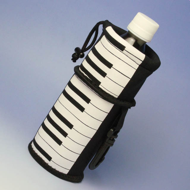 ウェットスーツ素材 ボトルカバー ピアノ鍵盤 音楽雑貨 音楽グッズ