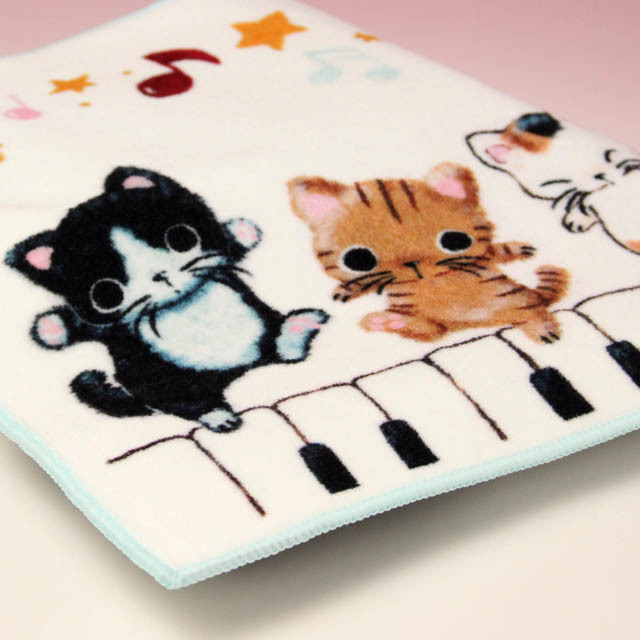 ハンドタオル Yamaneko ピアノ鍵盤 音楽雑貨 音楽グッズ