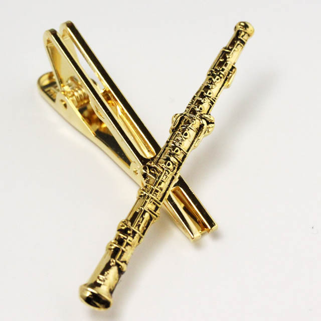 ALBI オーボエ用金属アクセサリー レリーフ調 タイバー 《オーボエ》 GOLD color 音楽雑貨・アクセサリー