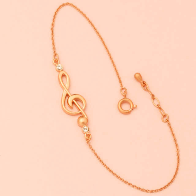 ブレスレット ト音記号 音楽アクセサリー ピンクゴールド 音楽グッズ