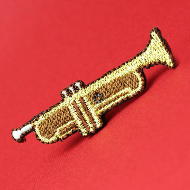 ワッペン 刺繍ステッカー トランペット 音楽グッズ 音楽雑貨