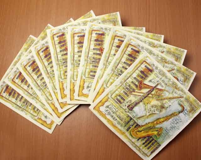 ペーパーナプキン トロンボーン テナーサックス 音楽雑貨 音楽グッズ