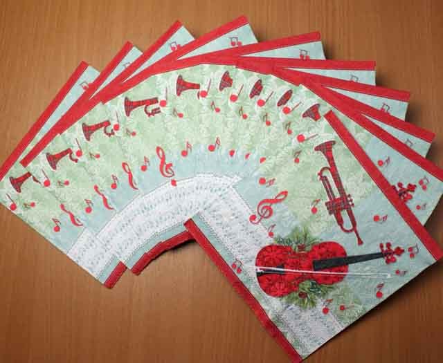 ペーパーナプキン ヴァイオリン トランペット 音楽雑貨 音楽グッズ