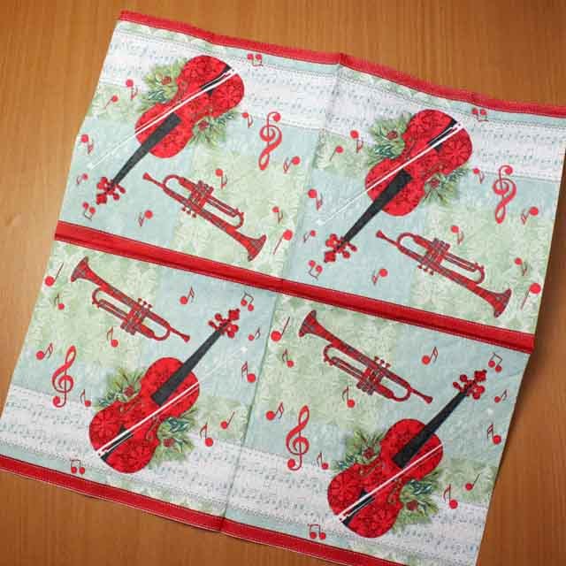 ペーパーナプキン ヴァイオリン トランペット 音楽雑貨 音楽グッズ