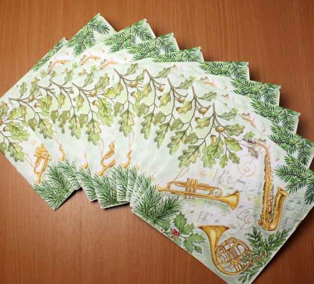ペーパーナプキン ホルン トランペット 音楽雑貨 音楽グッズ