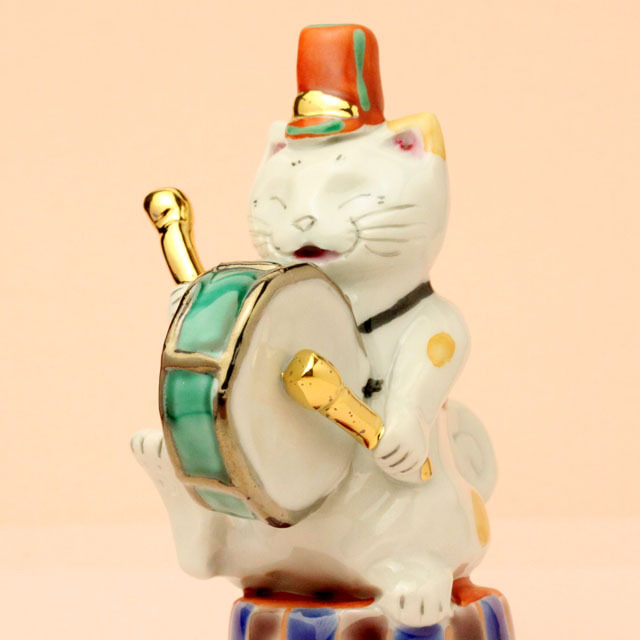 九谷焼 猫マーチング コントラバス 音楽雑貨・アクセサリー専門店
