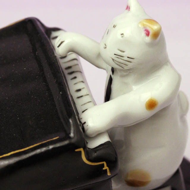 九谷焼 猫JAZZ グランドピアノ 音楽雑貨・アクセサリー専門店