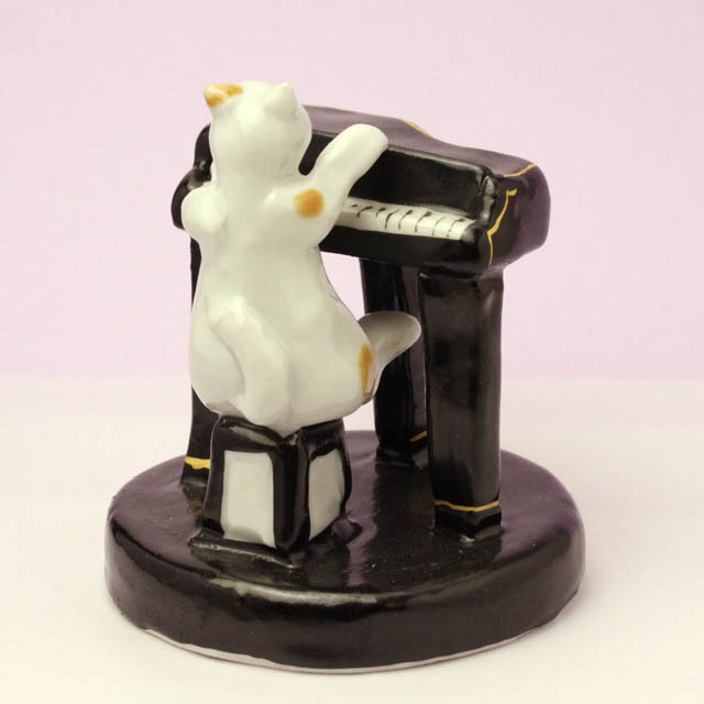 九谷焼 猫JAZZ グランドピアノ 音楽雑貨・アクセサリー専門店