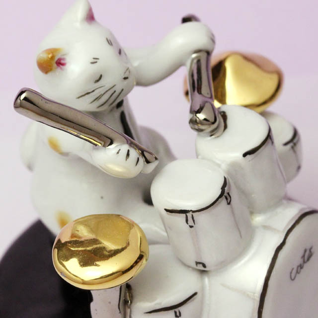 九谷焼 猫JAZZ ドラムセット 音楽雑貨・アクセサリー専門店