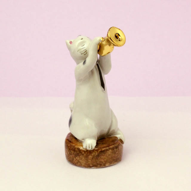 九谷焼 猫JAZZ トランペット 音楽雑貨 音楽グッズ