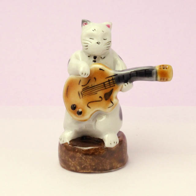 九谷焼 猫JAZZ エレキギター 音楽雑貨・アクセサリー専門店