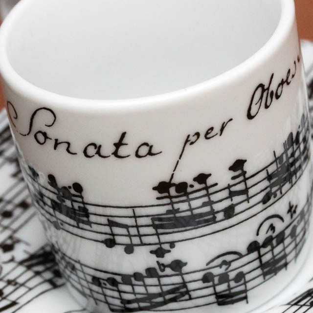 Vivaldi オーボエのためのソナタ Espresso Cup ＆ Saucer 《ホワイト