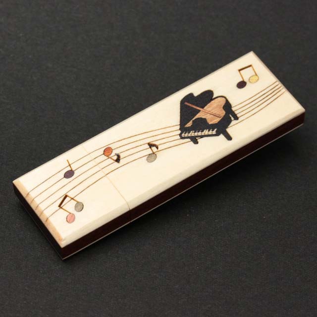 寄木象嵌 USBメモリ グランドピアノ 音楽雑貨 音楽グッズ