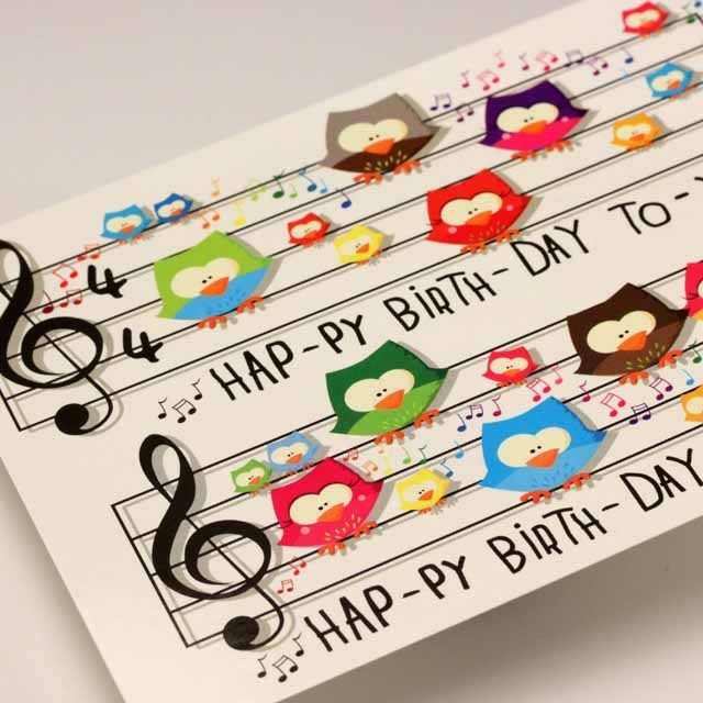 ポストカード 音符 誕生日 ひよこ 音楽雑貨