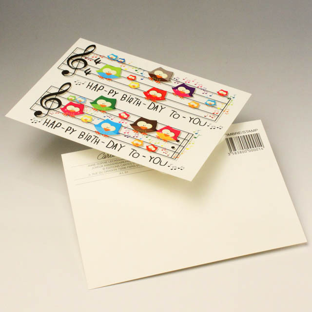 ポストカード 音符 誕生日 ひよこ 音楽雑貨