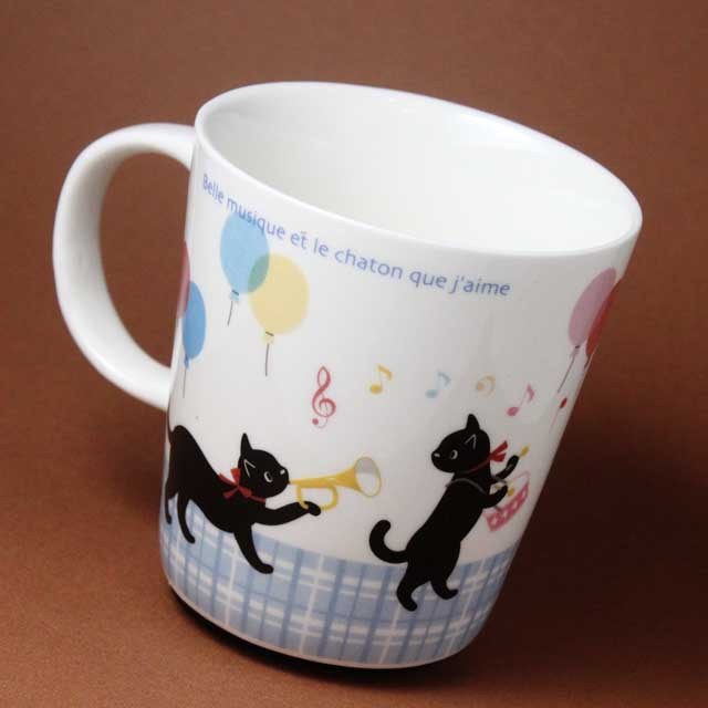 黒猫の音楽隊 マグカップ 228307 音楽雑貨・アクセサリー専門店