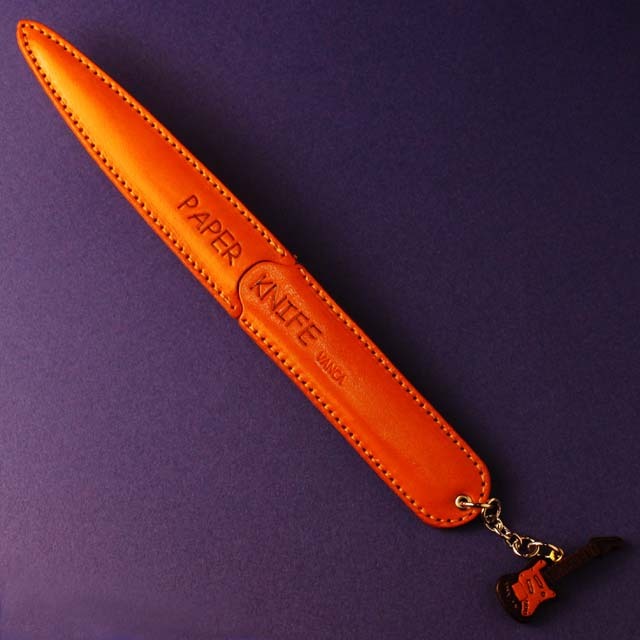本革製 ペーパーナイフ エレキギター 音楽グッズ 音楽雑貨