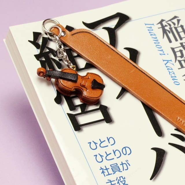 本革製 ブックマーク ヴァイオリン 音楽雑貨 音楽グッズ