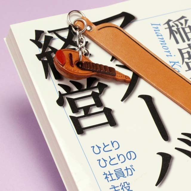 本革製 ブックマーク マンドリン 音楽雑貨 音楽グッズ
