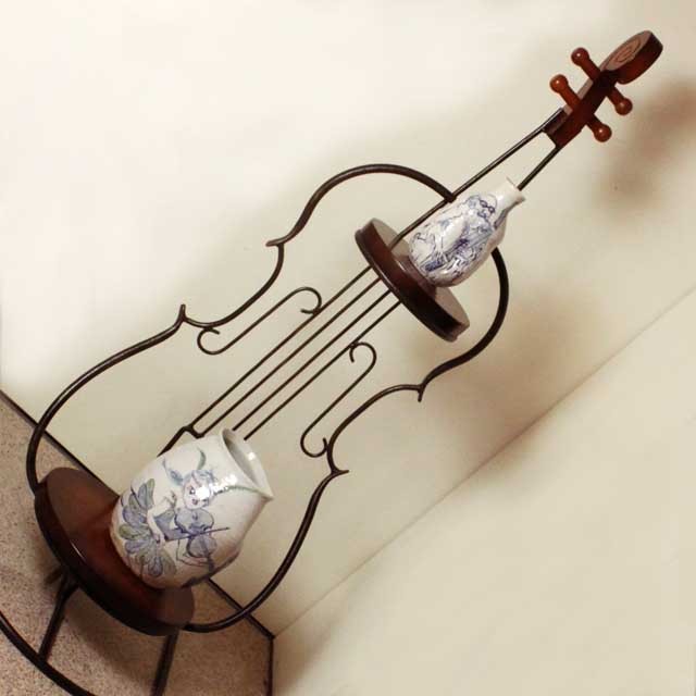 ヴィオラ 弦楽器 ２段シェルフ 音楽雑貨 音楽グッズ