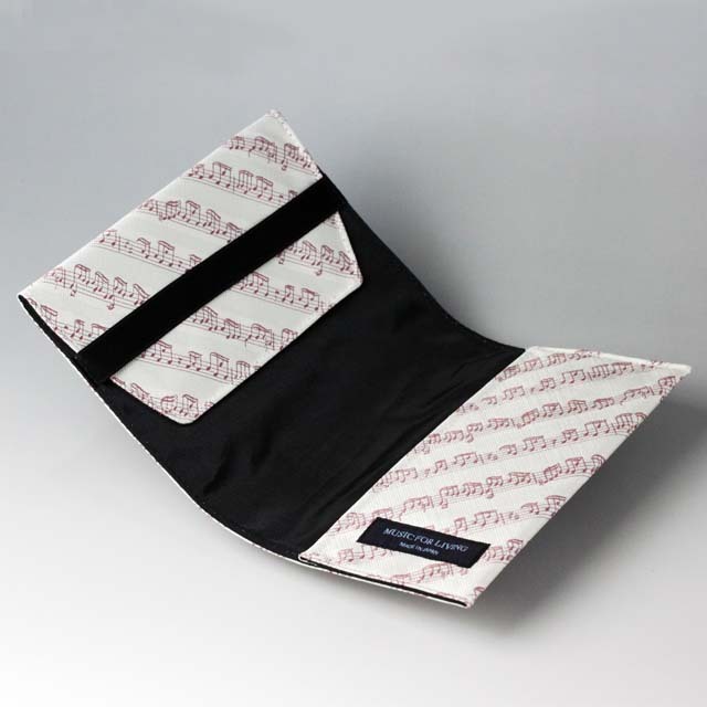 クラバット ネクタイ生地 楽譜 ブックカバー 音楽雑貨 音楽グッズ