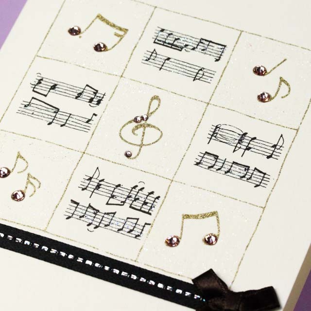 多目的カード Swarovski ト音記号 音楽雑貨