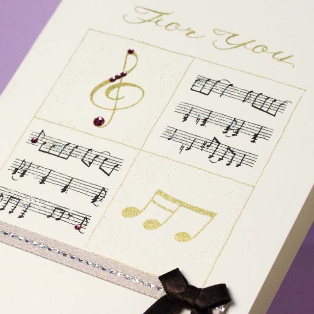 多目的カード Swarovski ト音記号 音楽雑貨