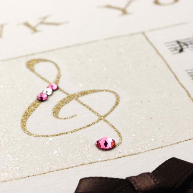 Thank You カード Swarovski ト音記号 音楽雑貨