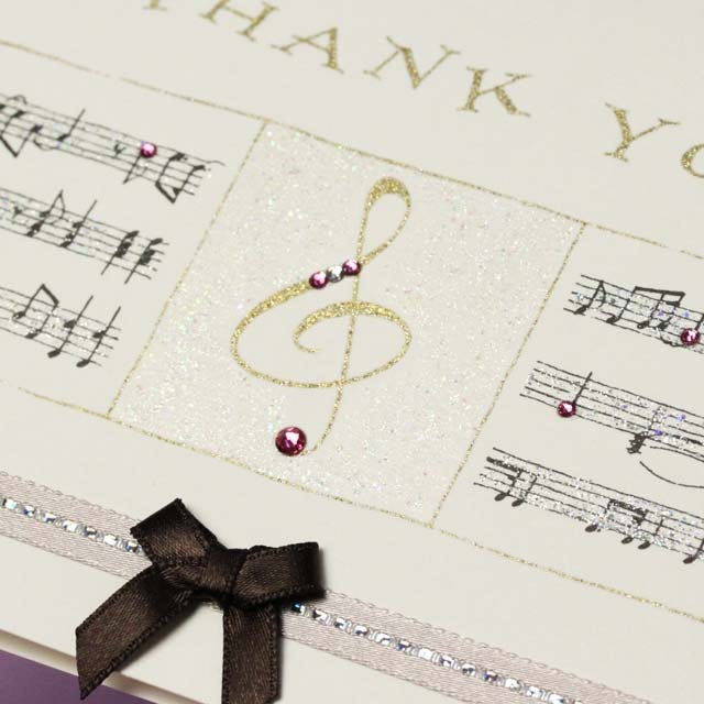 Thank You カード Swarovski ト音記号 音楽雑貨