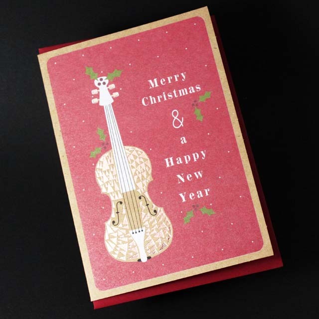 クリスマスカード ヴァイオリン 音楽雑貨 音楽グッズ
