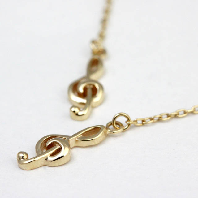 K10 ゴールド ト音記号 ピアス 音楽雑貨 音楽ギフト