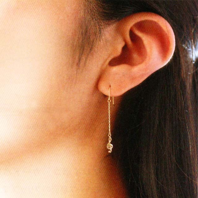 K10 ゴールド ト音記号 ピアス 音楽雑貨 音楽ギフト