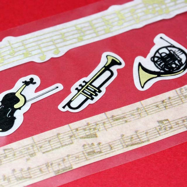 アソート マスキングテープ シール 楽器 音楽雑貨 音楽グッズ
