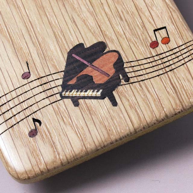 寄木象嵌 パスケース ICカード 音楽雑貨 グランドピアノ