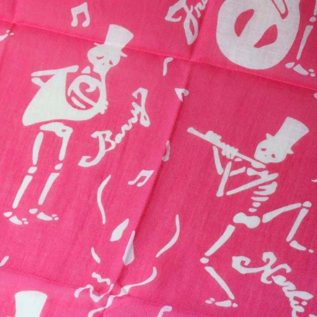 注染 手ぬぐい ガイコツ君 音楽雑貨