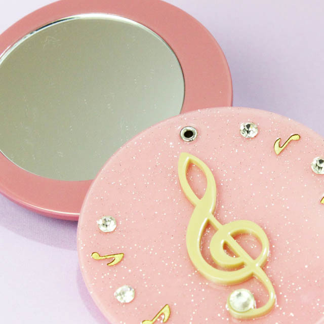 ラメ入 スライドミラー ト音記号 音楽雑貨 音楽ギフト