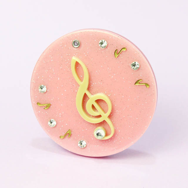 ラメ入 スライドミラー ト音記号 音楽雑貨 音楽ギフト