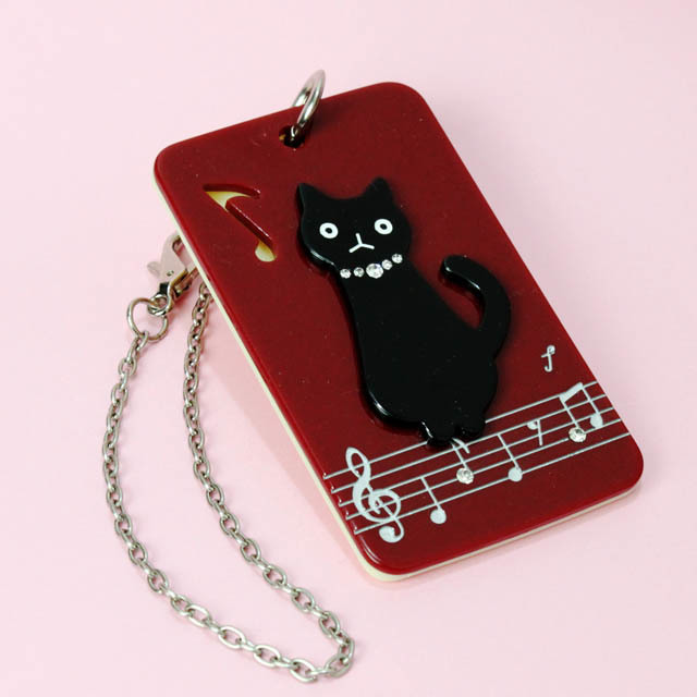 パスケース 猫と楽譜 音楽雑貨 音楽グッズ