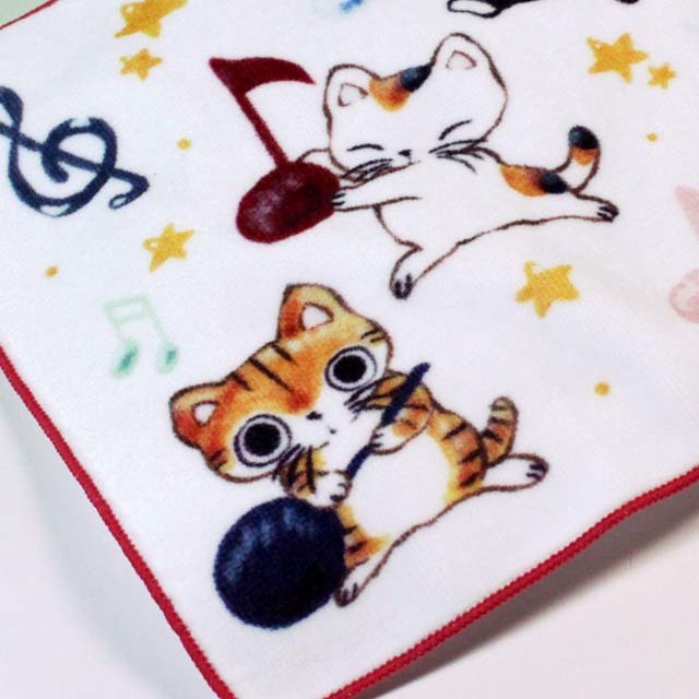 ハンドタオル Yamaneko 音符 音楽雑貨 音楽グッズ