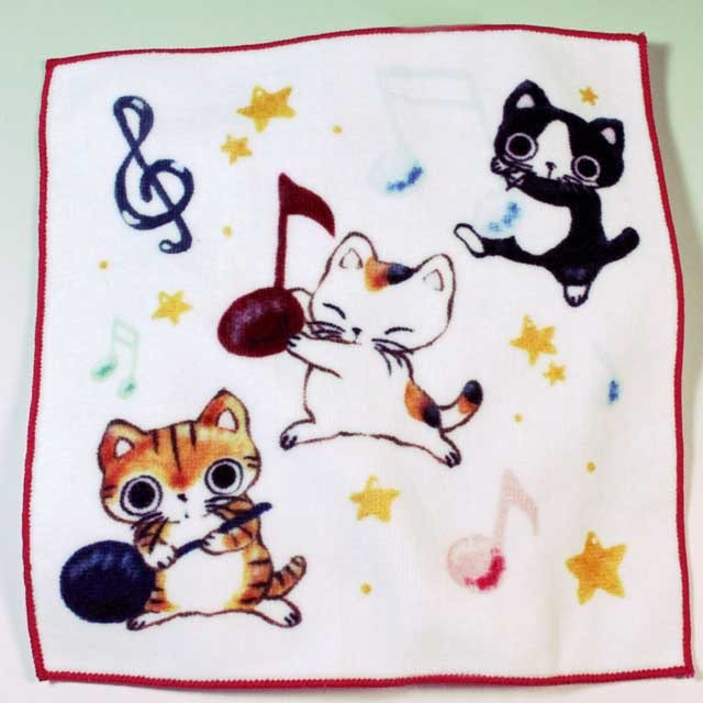 ハンドタオル Yamaneko 音符 音楽雑貨 音楽グッズ