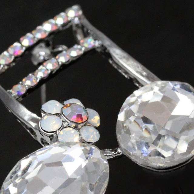 キラキラブローチ ２連１６分音符 音楽雑貨 音楽アクセサリー